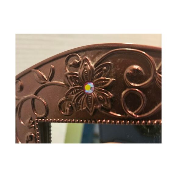 Mirrors 2 Victorian style Frames Rose Pink with red sparkle accents 5".  read - Picture 4 of 10